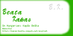 beata kapas business card
