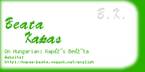 beata kapas business card